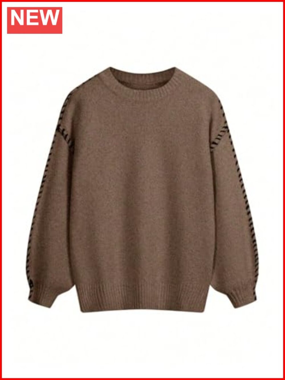 Women's Crew Neck Knit Pullover Sweater, Oversized Baggy Fall Jumper